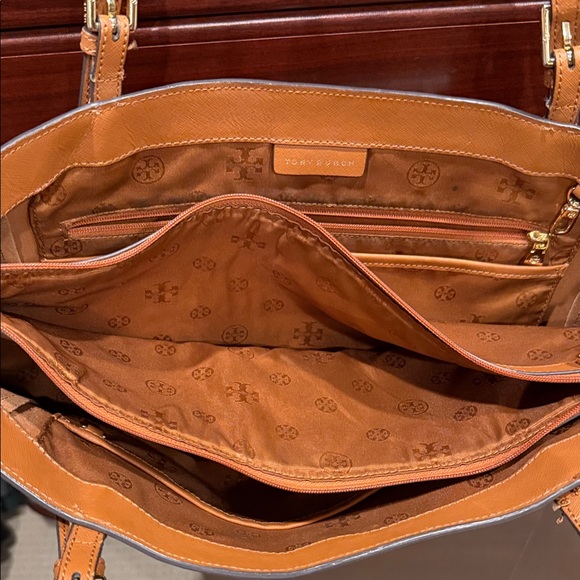Tory Burch Camel Leather Tote - Picture 4 of 12